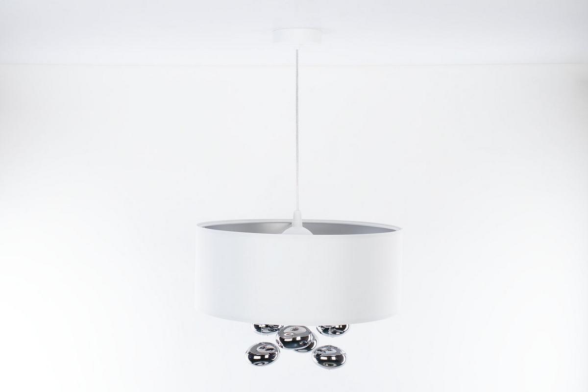 HÄNGELEUCHTE Silber 40/96 cm - Silberfarben/Weiß, Kunststoff (40/1/96cm) - ONZENO