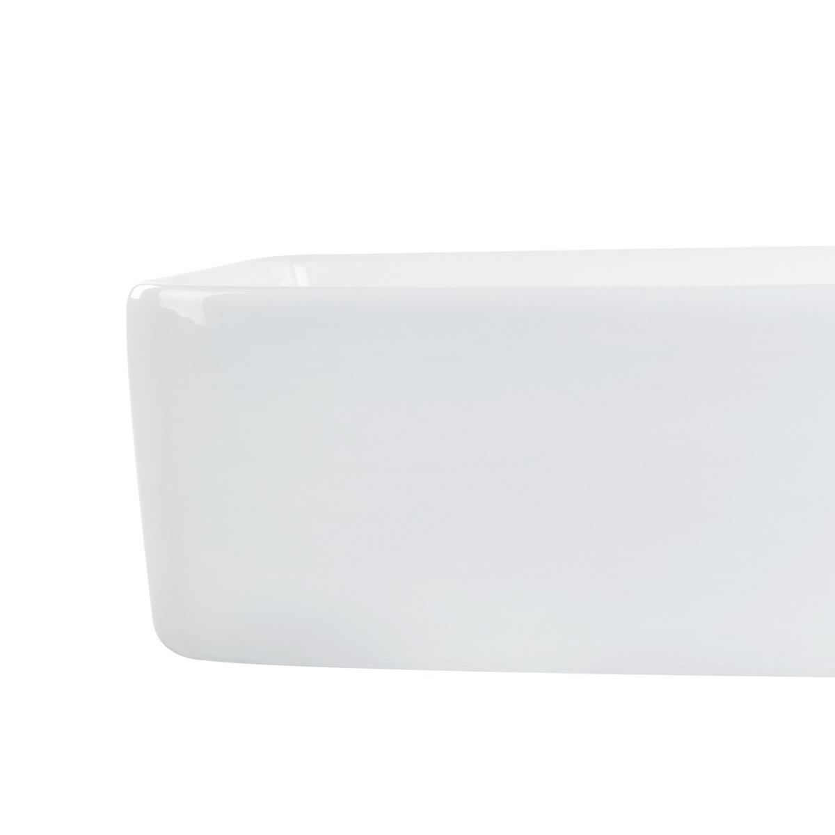 AUFSATZWASCHBECKEN Weiß 49/38 cm Keramik Travesia - Weiß, Keramik (49/14/38cm) - Beliani