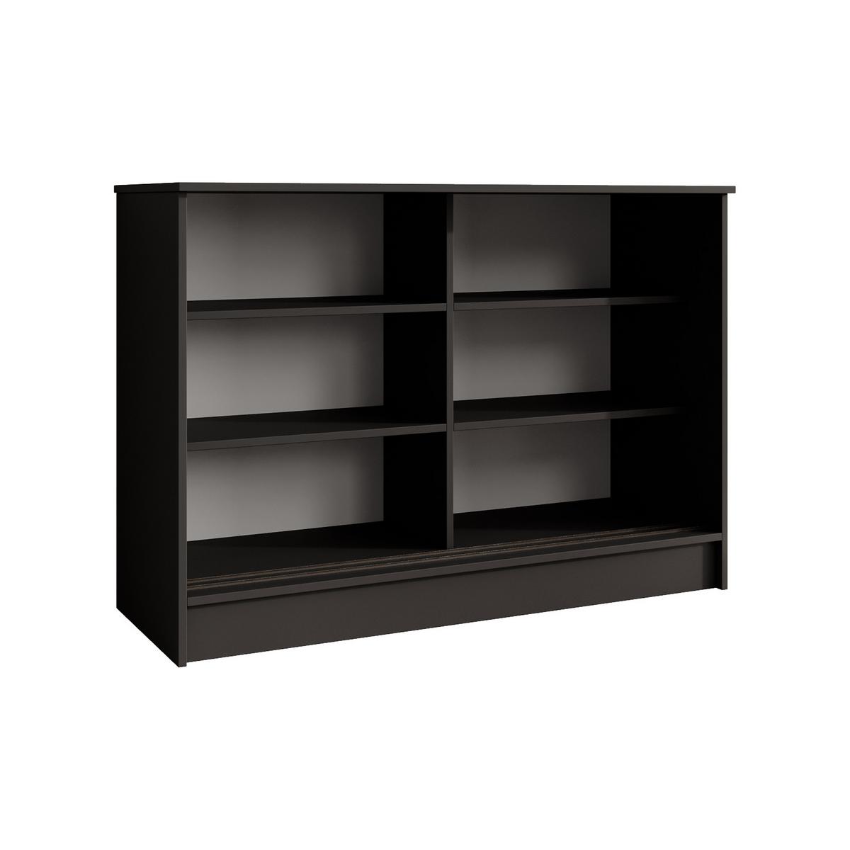 KOMMODE Mirela mit 2 Schiebetüren 120 cm, Schwarz - Schwarz, Holzwerkstoff (121/85/43.5cm) - Beautysofa