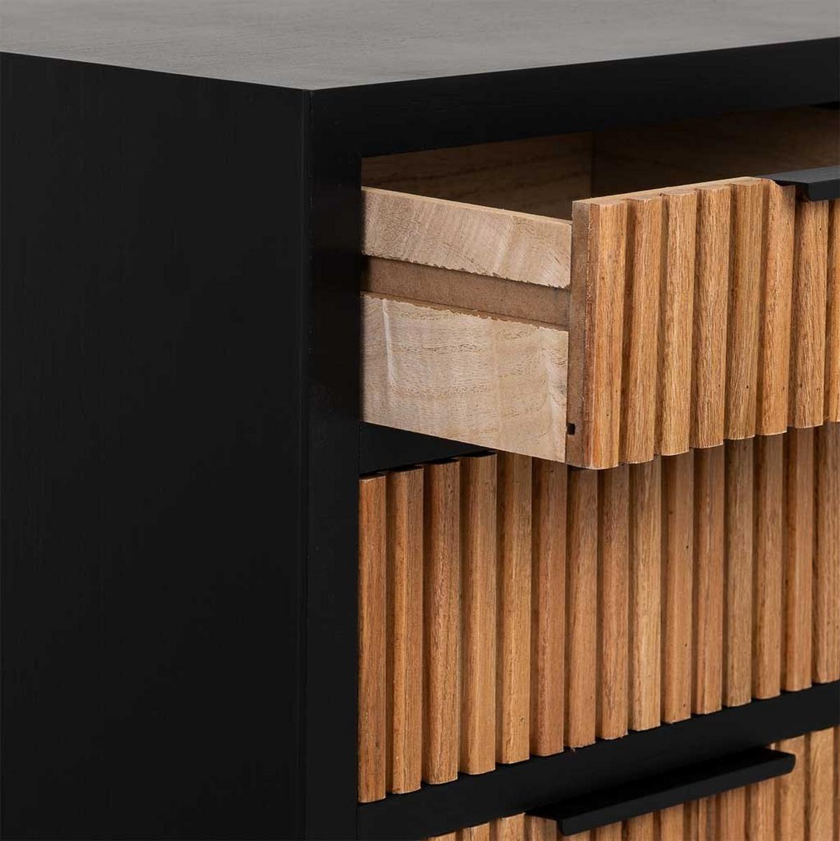 KOMMODE mit 4 schubladen aus holz und metall 80x39x81 cm - Braun, Holz (80/81/39cm) - Wanderlust