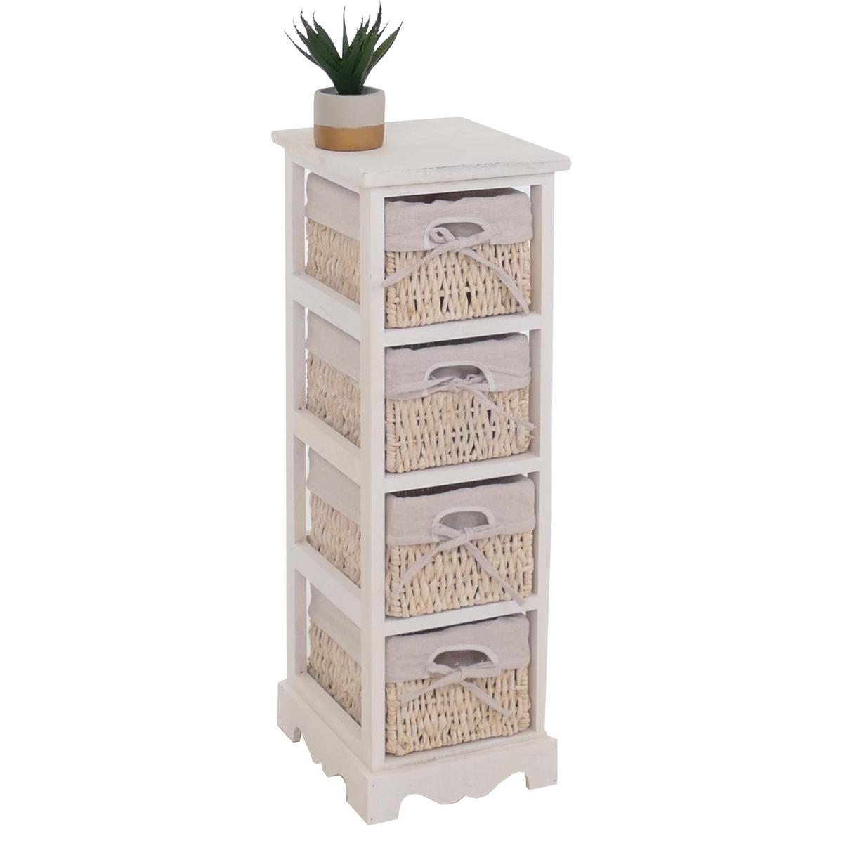 KOMMODE MIT 4 KORBSCHUBLADEN Weiß - Weiß, Holz (25/74/28cm) - MCW