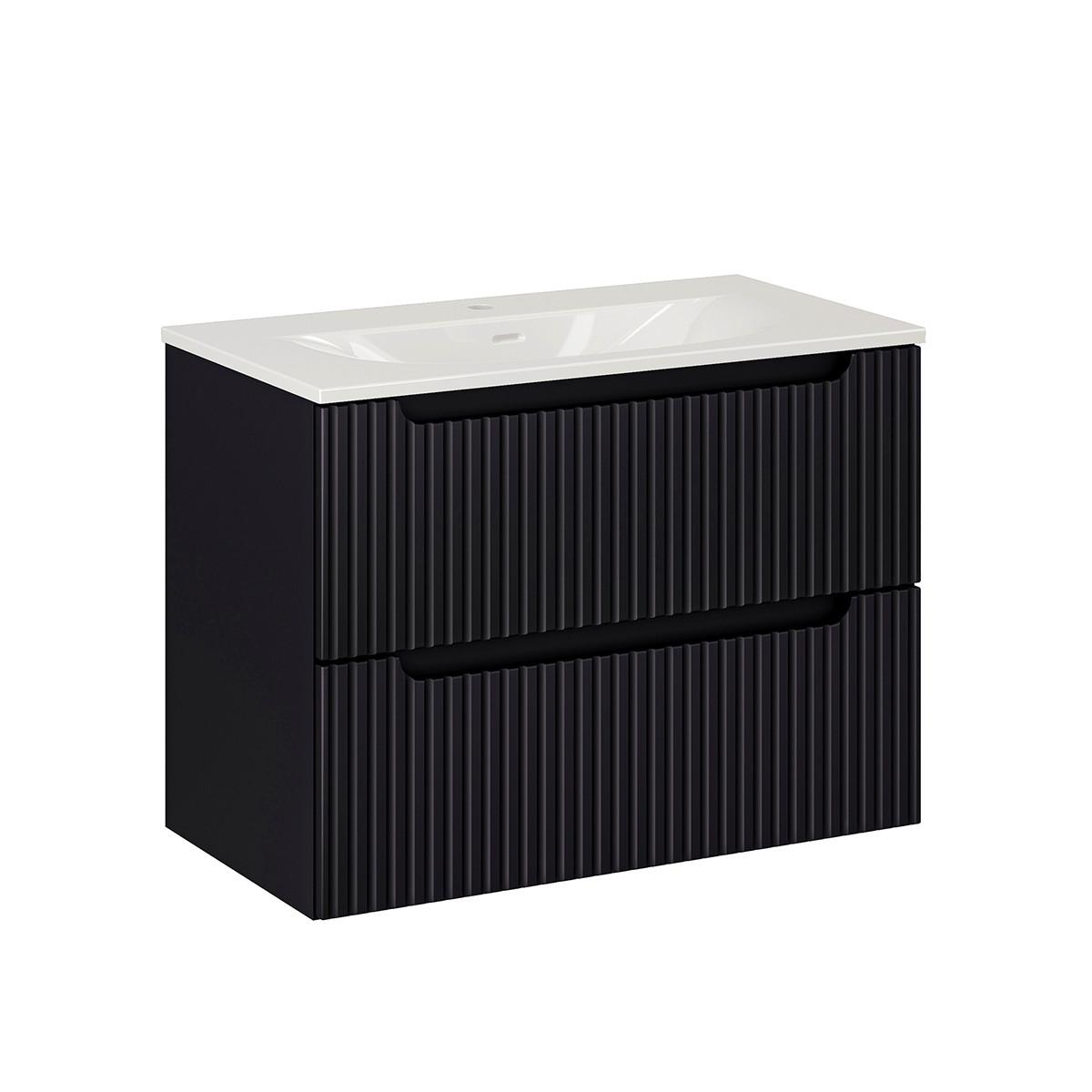 WASCHTISCH 80cm Riva Schwarz - Schwarz, Holzwerkstoff (80/57/40cm) - Petits-meubles