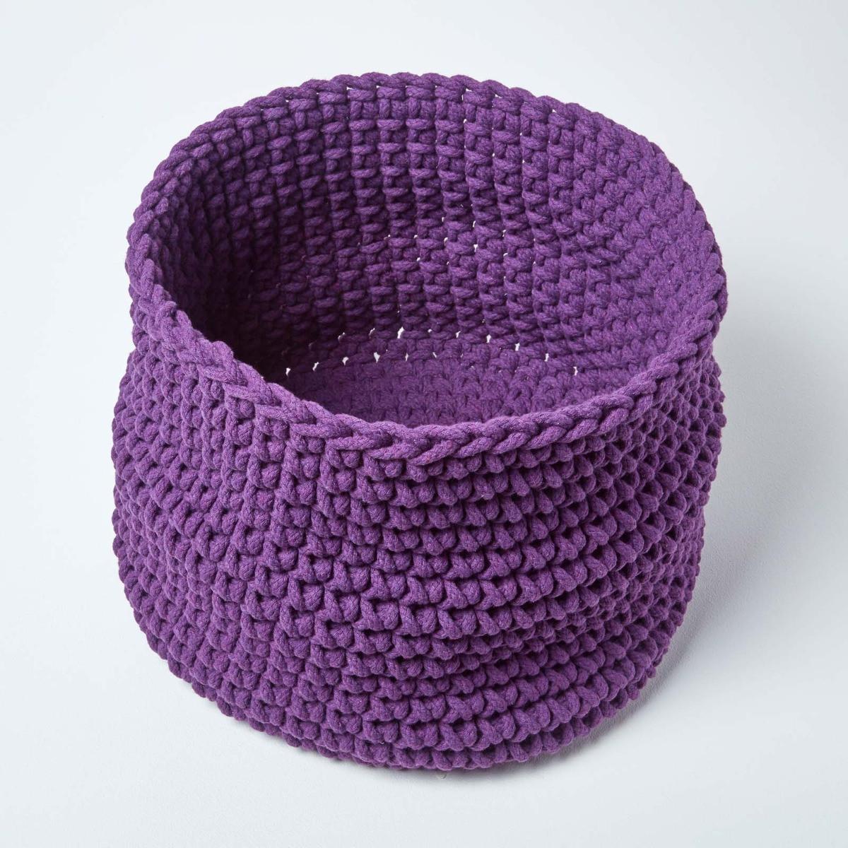 AUFBEWAHRUNGSKORB Baumwolle 42/37 cm - Lila, Textil (42/42/37cm) - Homescapes