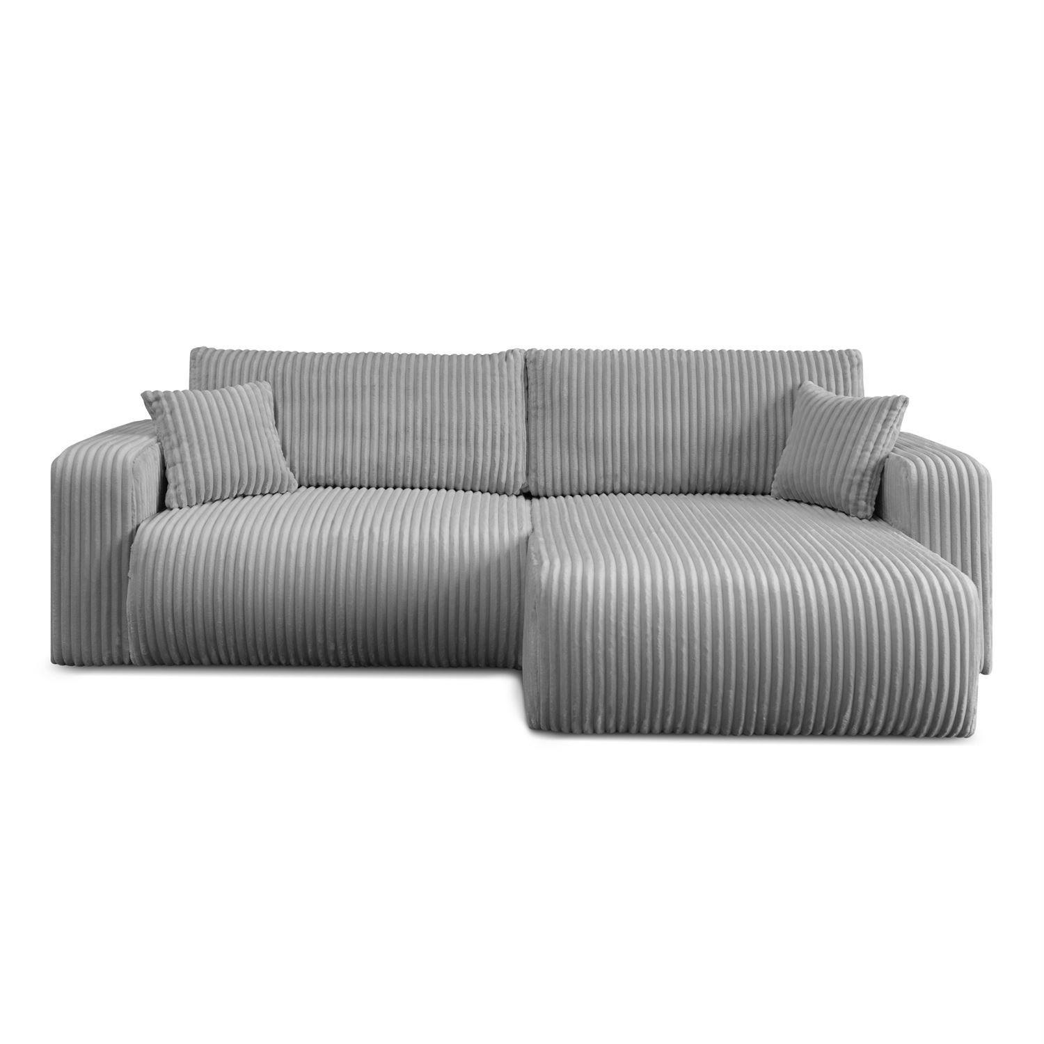 ECKSOFA MOVE mit Schlaffunktion und Bettkasten, Tilia 86 - Hellgrau, Textil (247/143cm) - Lookway