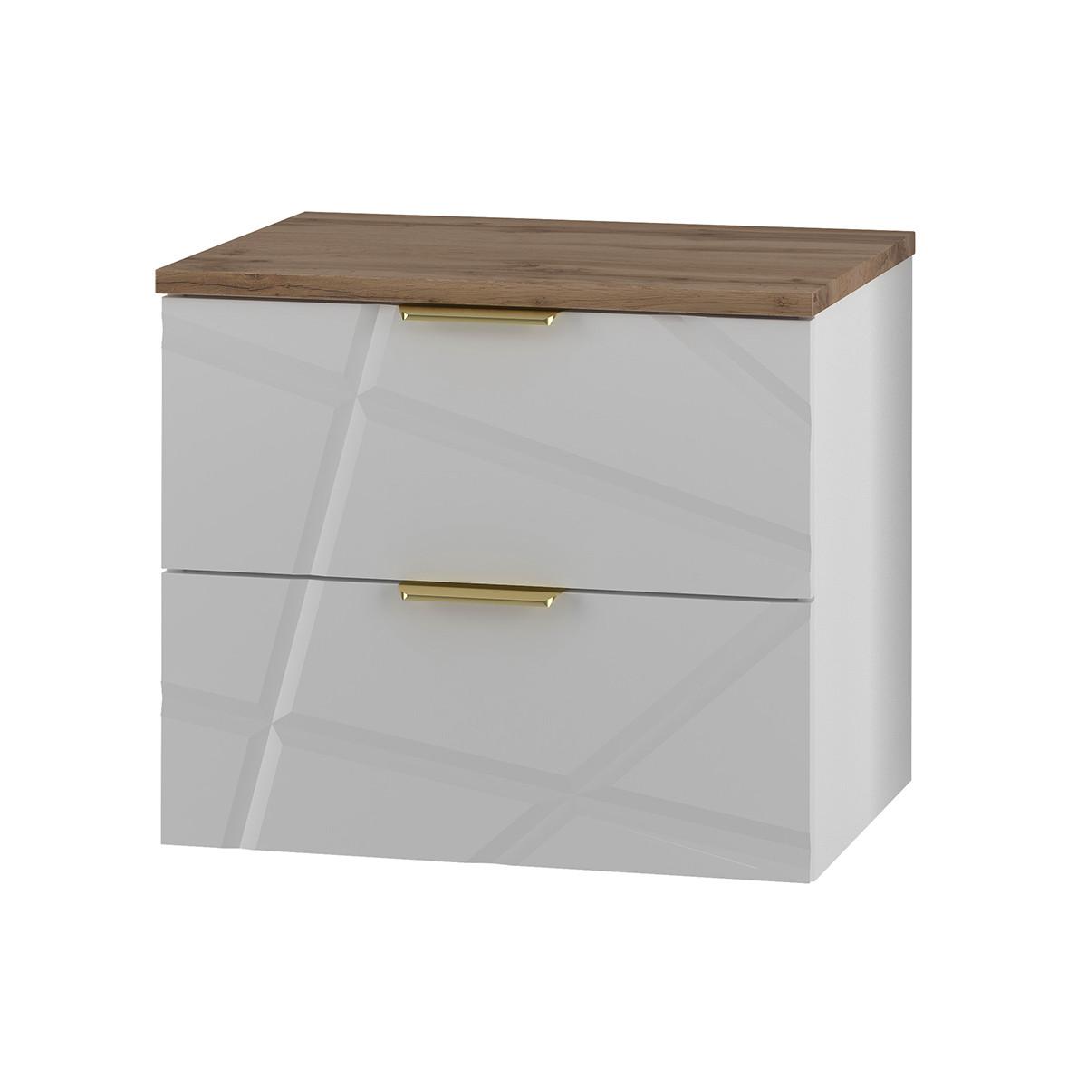 WASCHTISCHUNTERSCHRANK 60.6cm Aurora Weiß - Weiß, Holzwerkstoff (60.6/52.2/46.5cm) - Petits-meubles