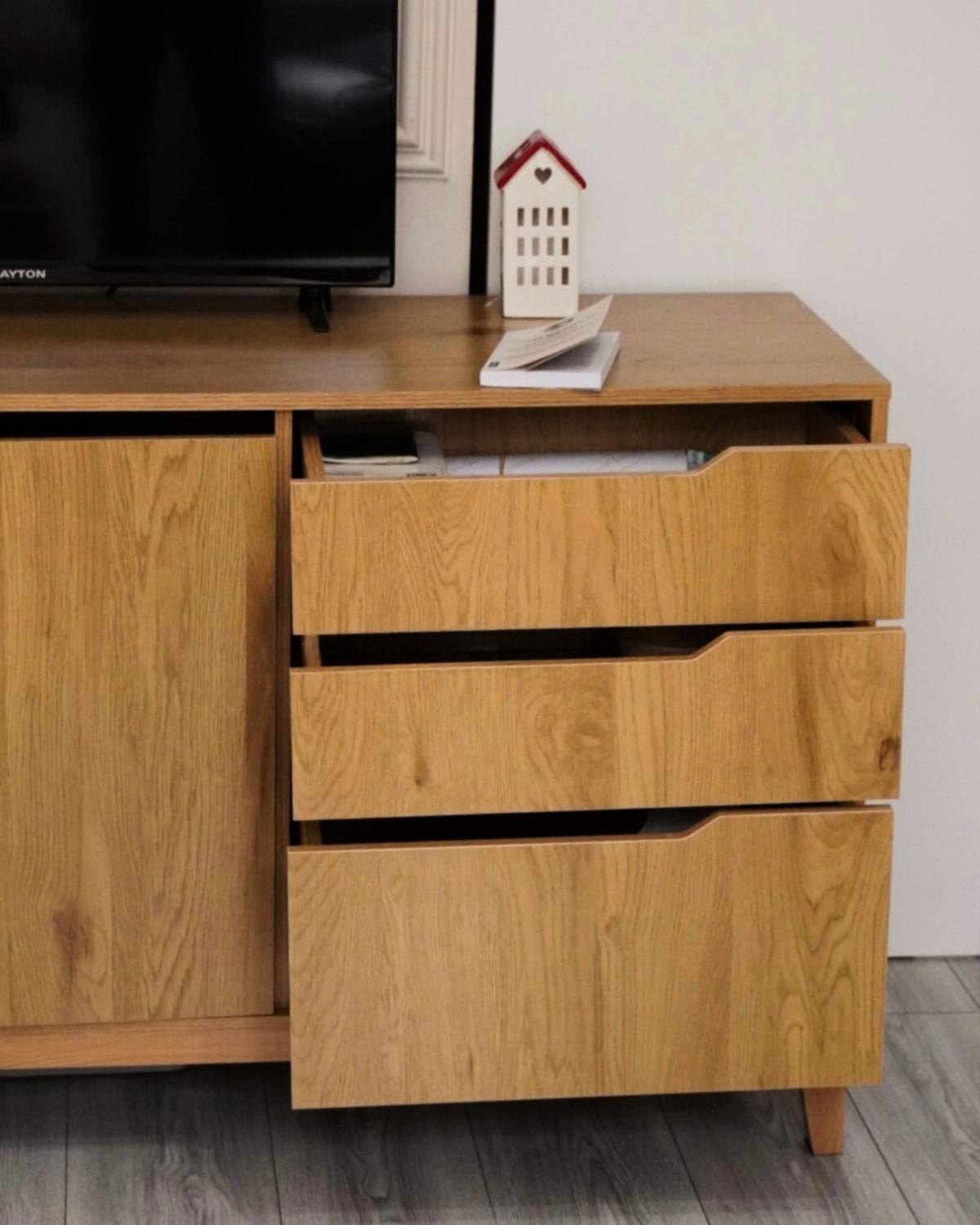 SIDEBOARD mit 2 Türen Hellbraun Moncton - Hellbraun, Holzwerkstoff (160/75/45cm) - Beliani