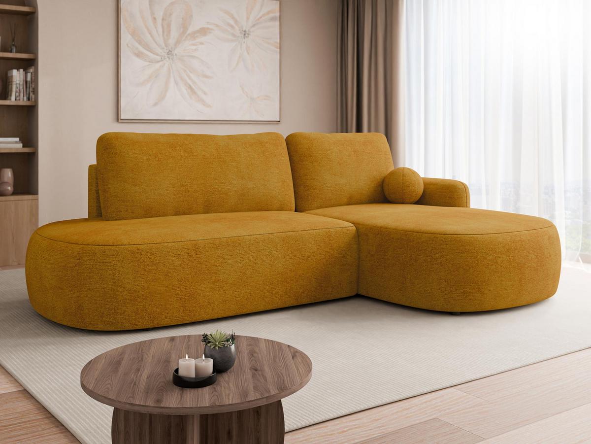 ECKSOFA Loridu O, Seite: Rechts - Gelb/Schwarz, Holz/Kunststoff (274/174cm) - MIRJAN24