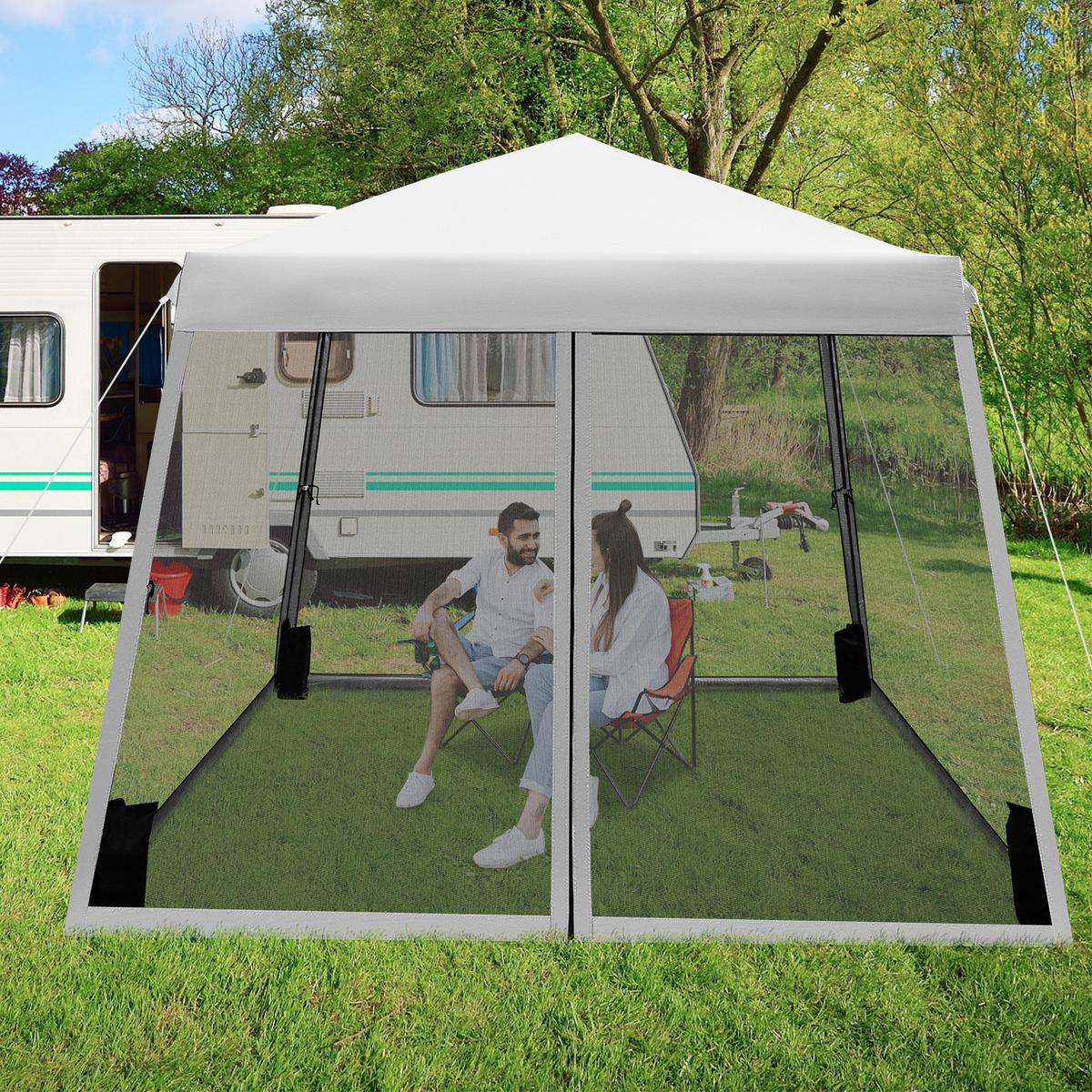PAVILLON 3x3 m Grau - Grau, Kunststoff (300/255/300cm) - COSTWAY
