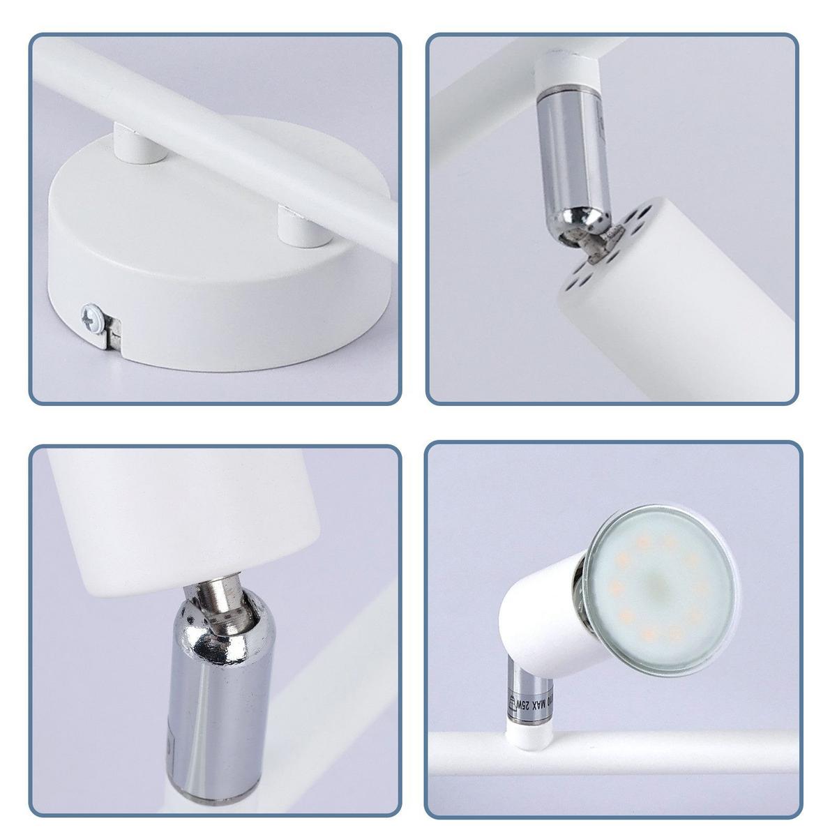 DECKENSTRAHLER Flensburg 6-flammig 108/8/15.5 cm - Weiß, Metall (108/8/15.5cm) - Nettlife