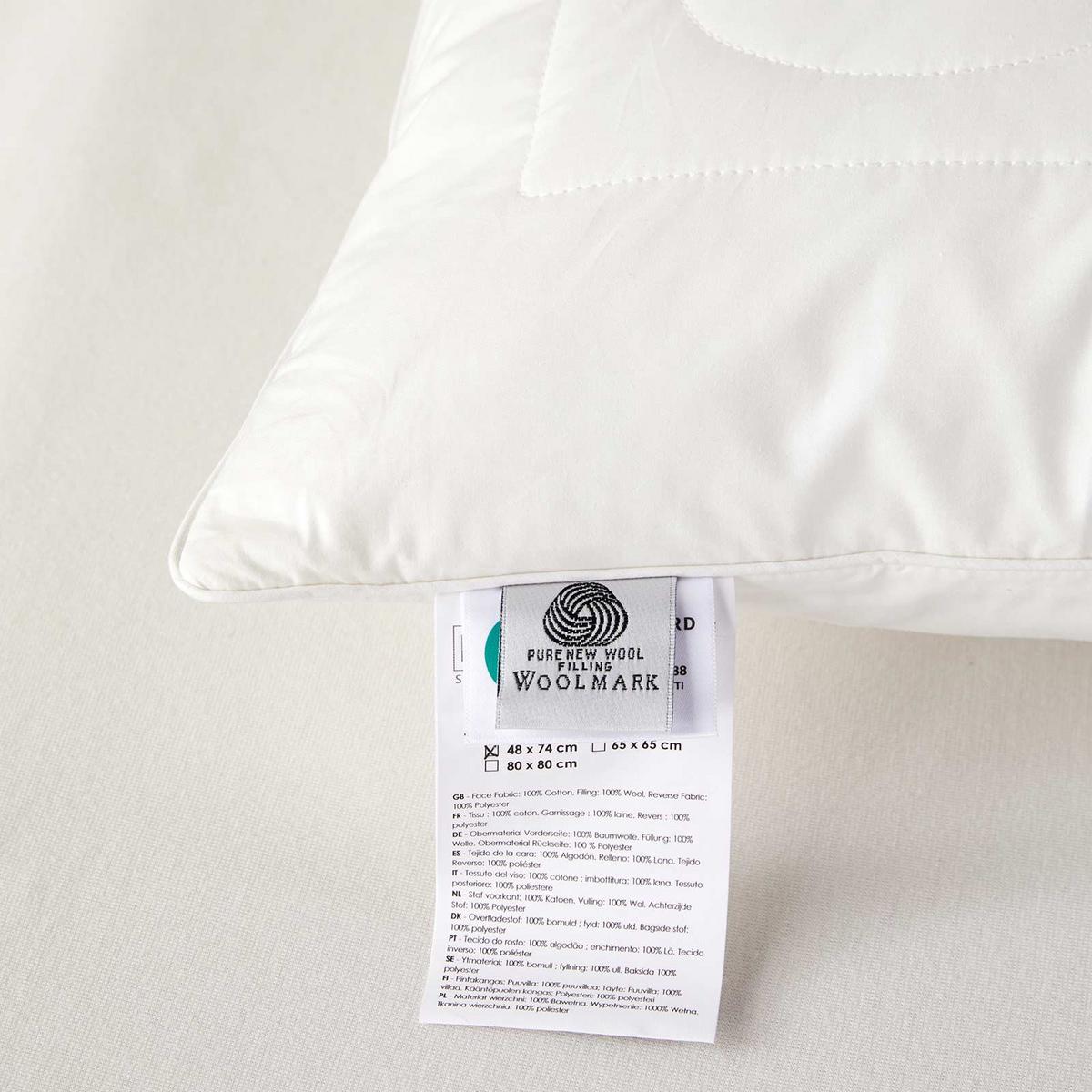 SCHURWOLLE-KISSEN 65/65 cm mittelweich - Weiß, Textil (65/65cm) - Homescapes