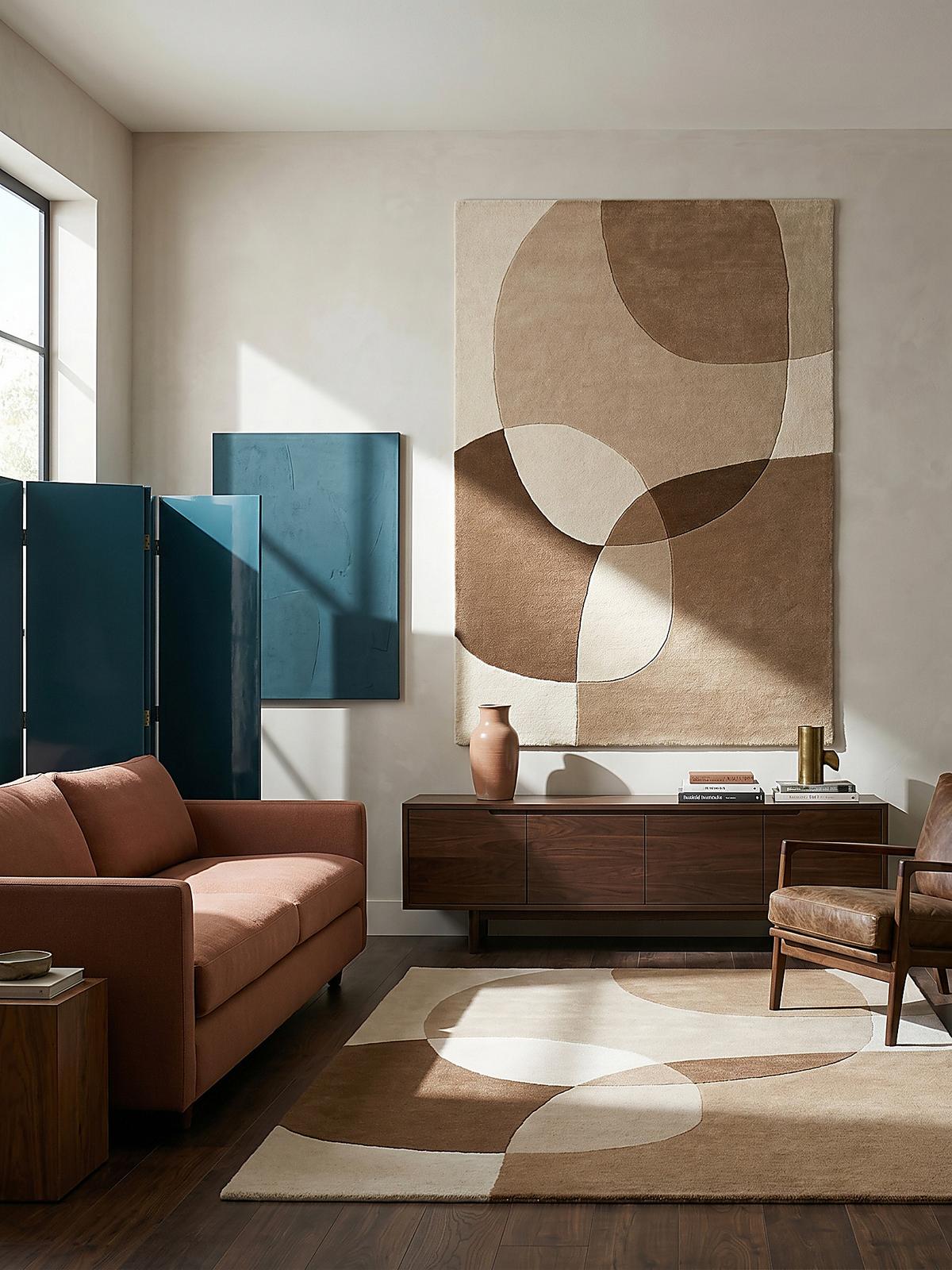 WOLLTEPPICH AIRE, abstrakt, aus Wolle, Bunt, 120 x 170 cm - Beige, Textil (170/120cm) - KADIMA DESIGN