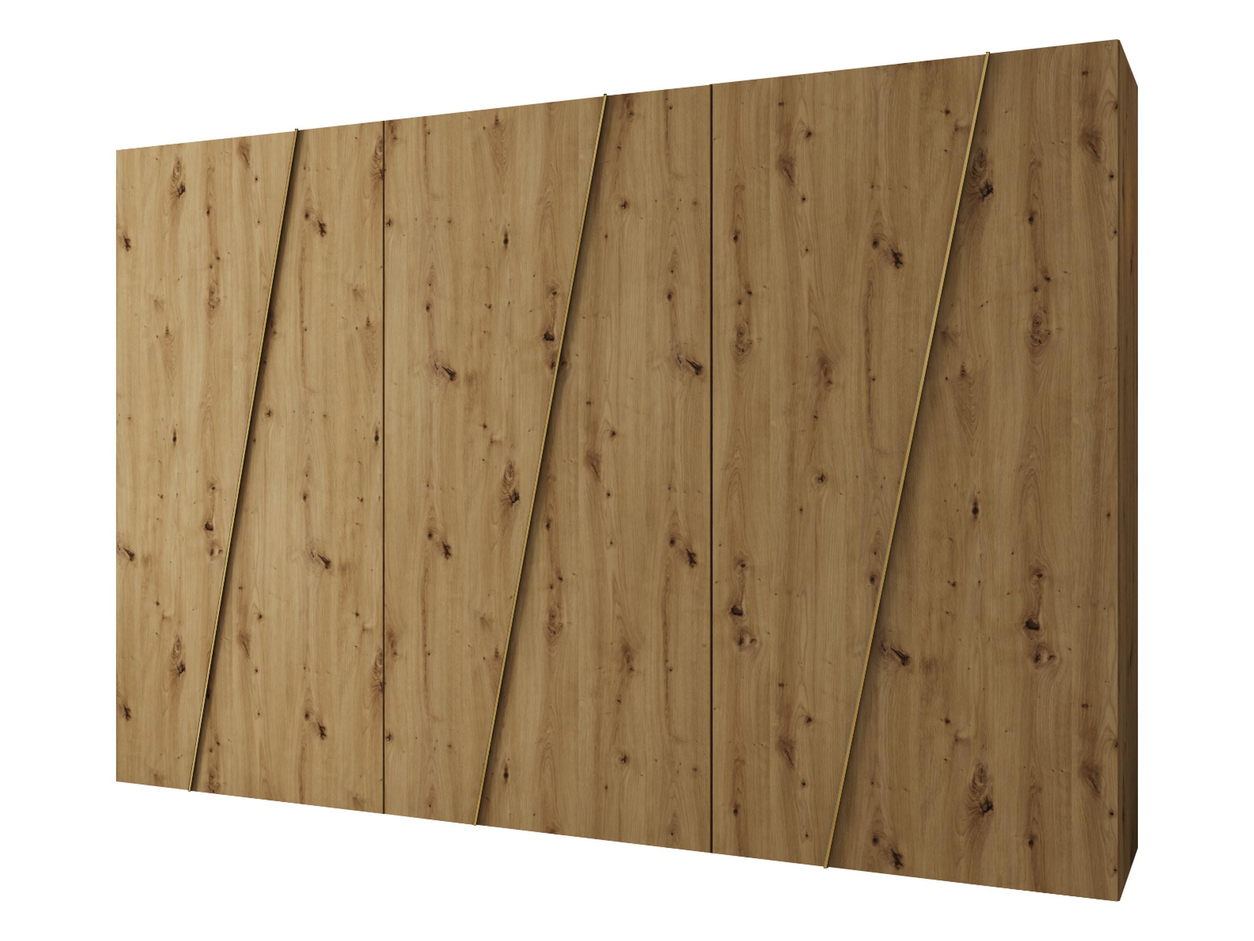 DREHTÜRENSCHRANK Zen 300 cm - Goldfarben/Schwarz, Holzwerkstoff/Kunststoff (300/202/50cm) - MIRJAN24