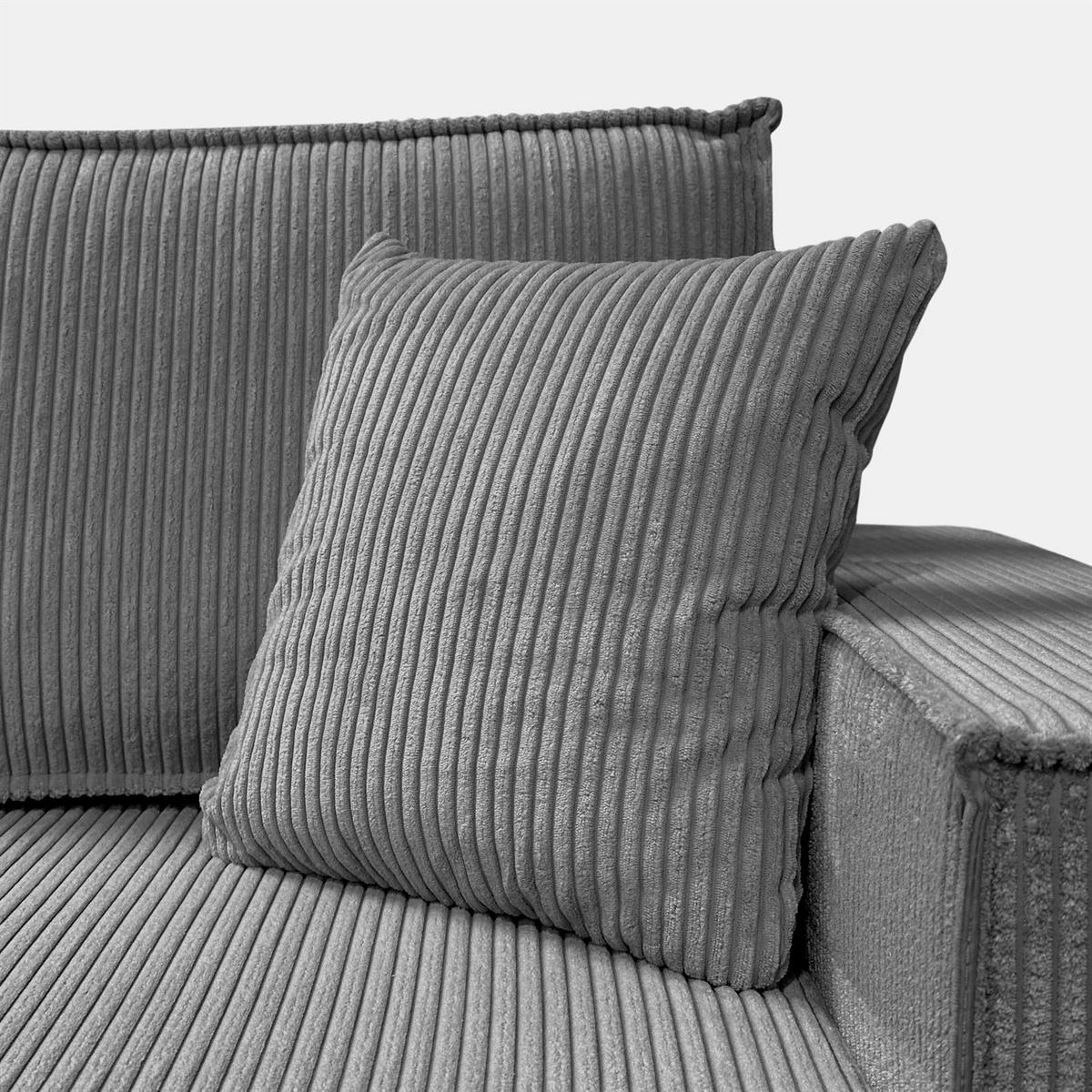 GEPOLSTERTES Ecksofa CARLOS L, Poso 60 - Grau, Textil (247/143cm) - Lookway
