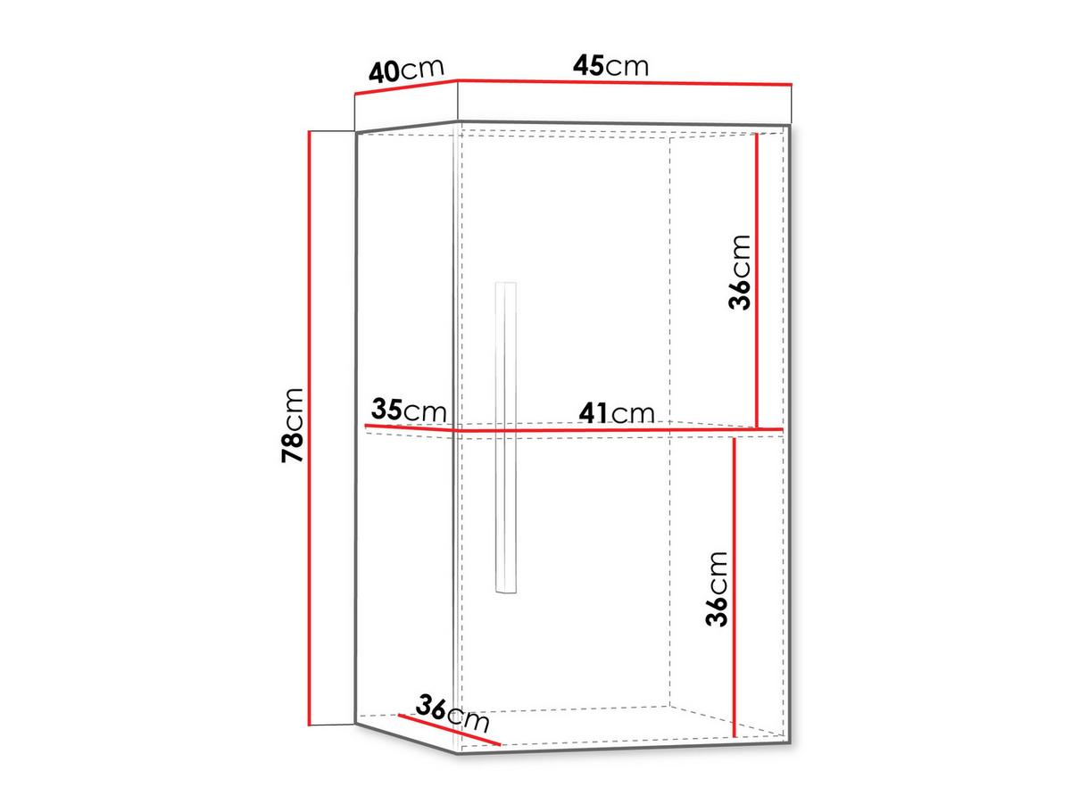 HÄNGESCHRANK Lorin LO12 L / P - Kaschmir, Holzwerkstoff (45/78/40cm) - MIRJAN24