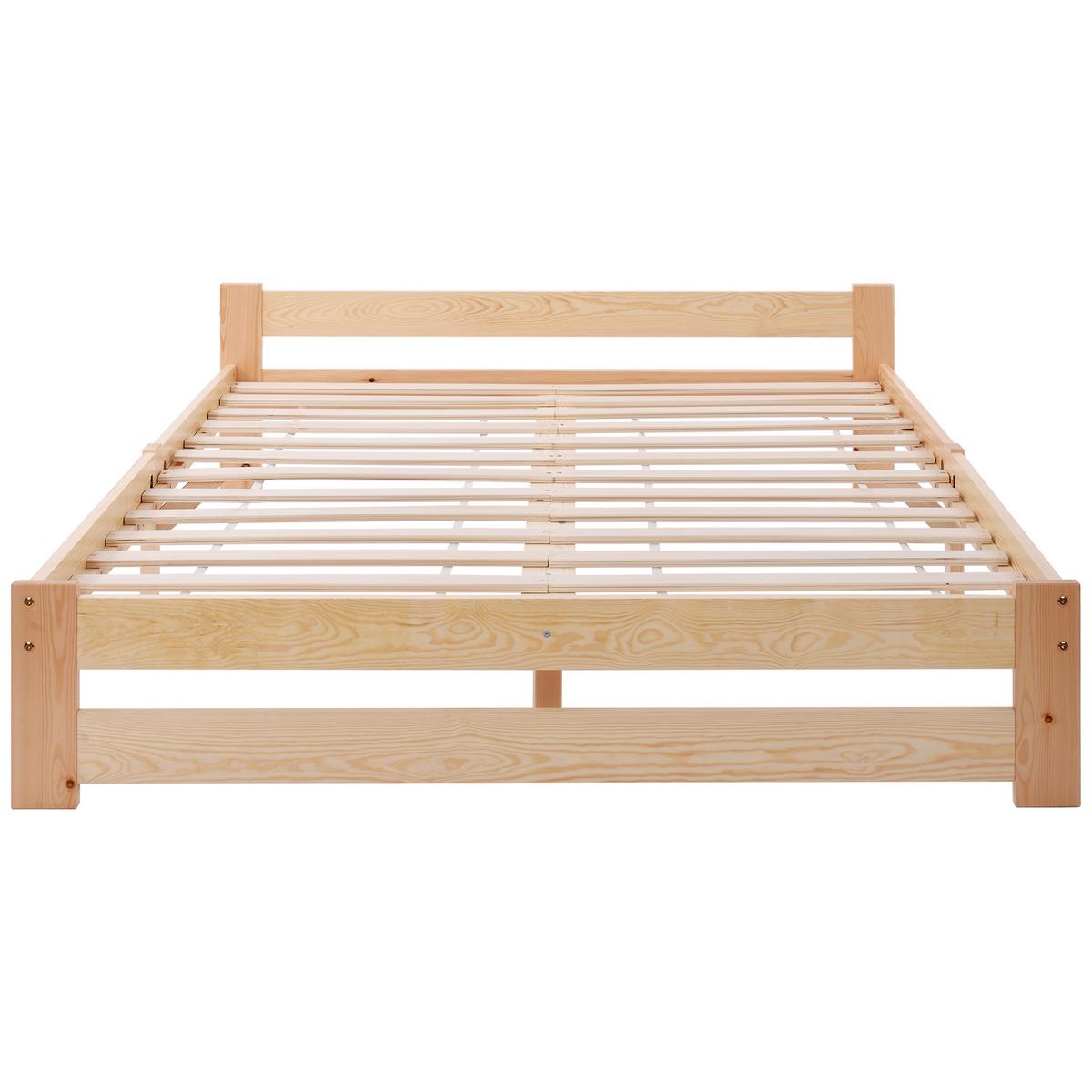 BETT 140x200 cm Natur Futonbett aus Kiefer mit Lattenrost Modern - Beige, Holz - Urban Meuble