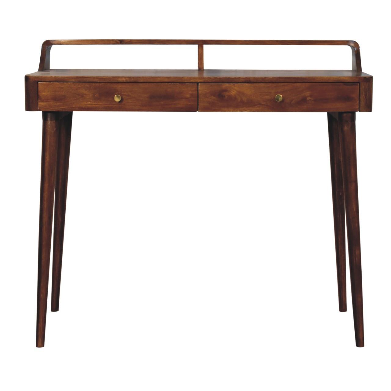 KONSOLE Elevated Kastanie, 2 Schubladen, Dunkelbraun - Dunkelbraun/Messingfarben, Mangoholz/Holz (45/100/88cm) - Artisan Furniture