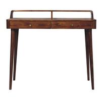 KONSOLE Elevated Kastanie, 2 Schubladen, Dunkelbraun - Dunkelbraun/Messingfarben, Mangoholz/Holz (45/100/88cm) - Artisan Furniture