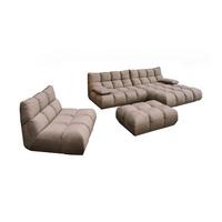 SITZGRUPPE VIVIEN 3ER SET Braun Velvet (1er-Set) - Braun, Kunststoff/Textil (510/85/359cm) - KAWOLA