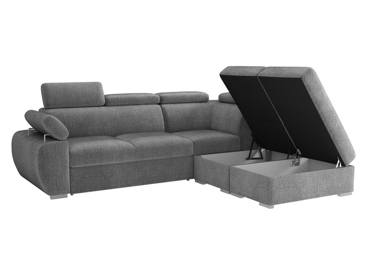 ECKSOFA Boston 2RR1P, Seite: Links PUFAP+R+1P(65)+2R - Silberfarben/Bronzefarben, Holz/Textil (260/230cm) - MIRJAN24