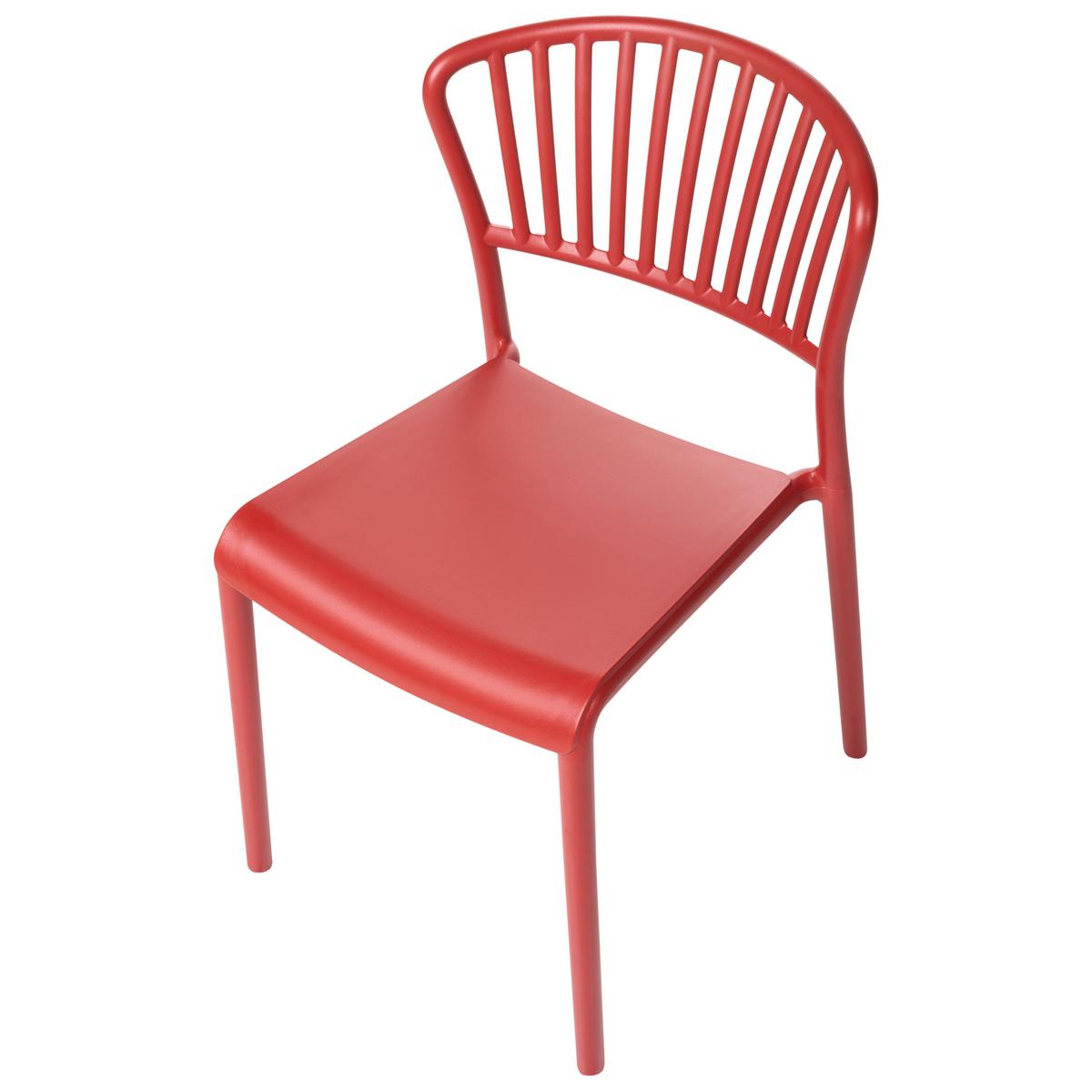 GARTENSTUHL 4er-Set Rot Gela - Rot, Kunststoff (45/78/50cm) - Beliani