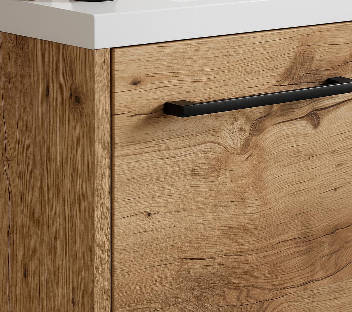 GÄSTE-WC-MÖBELSET Florence 2 Teile Kastanien Eiche - 40 x 22 x 50 cm - Kastanienfarben/Eichefarben, Holz (40/50/22cm) - Badplaats