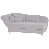 RECAMIERE mit Armteil links klappbar Katia Bezug Veloursstoff Buche natur / silber - Grau, Kunststoff (190/82/88cm) - 58aufmkessel