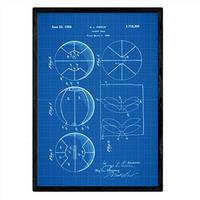 POSTER Basketball-Ball Patent A3 Rahmenlos - Blau, Papier (29.7/5/42cm) - Nacnic