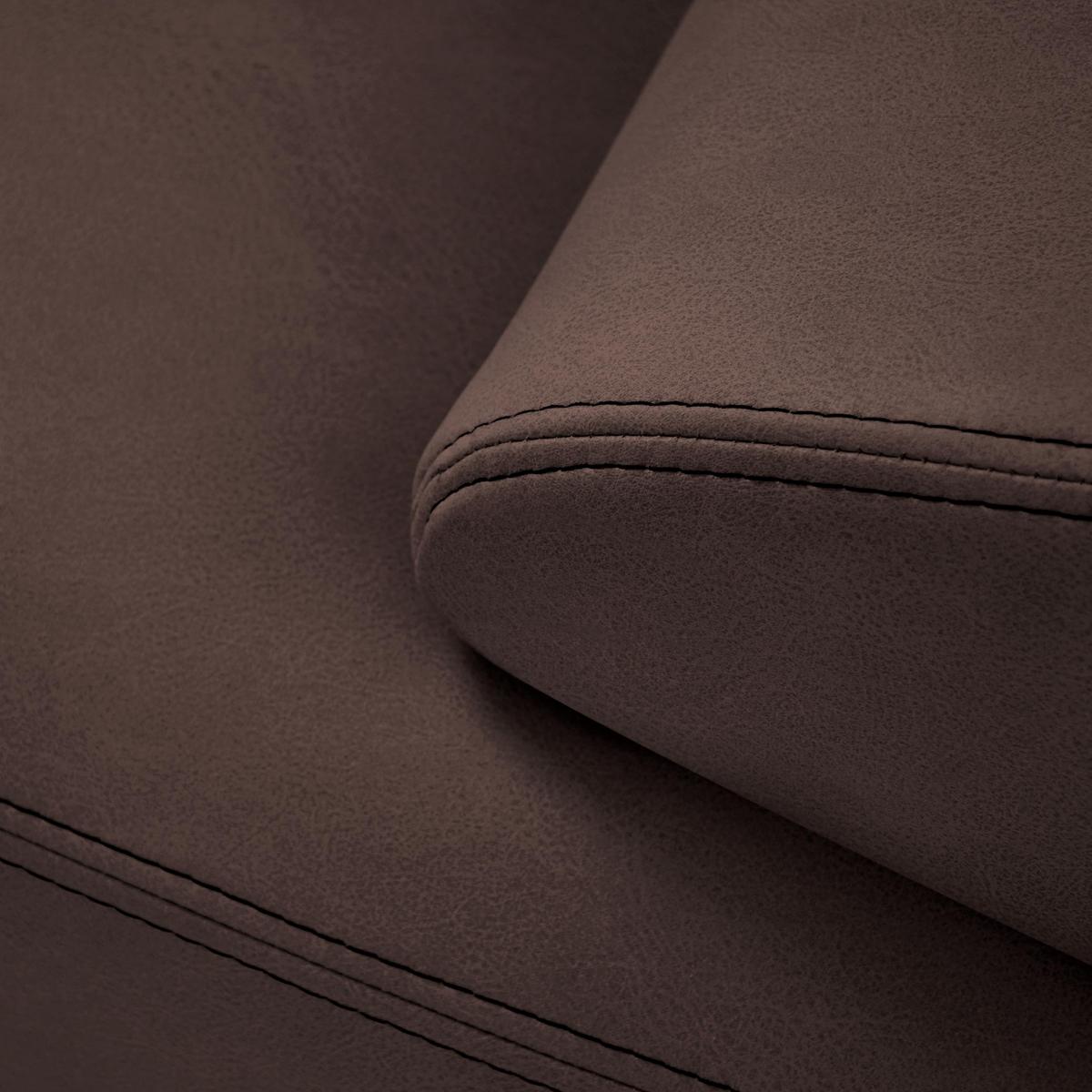 3-SITZER SOFA Omega aus Kunstleder, Dunkelbraun - Dunkelbraun/Schwarz, Leder (225/88/98cm) - Beautysofa