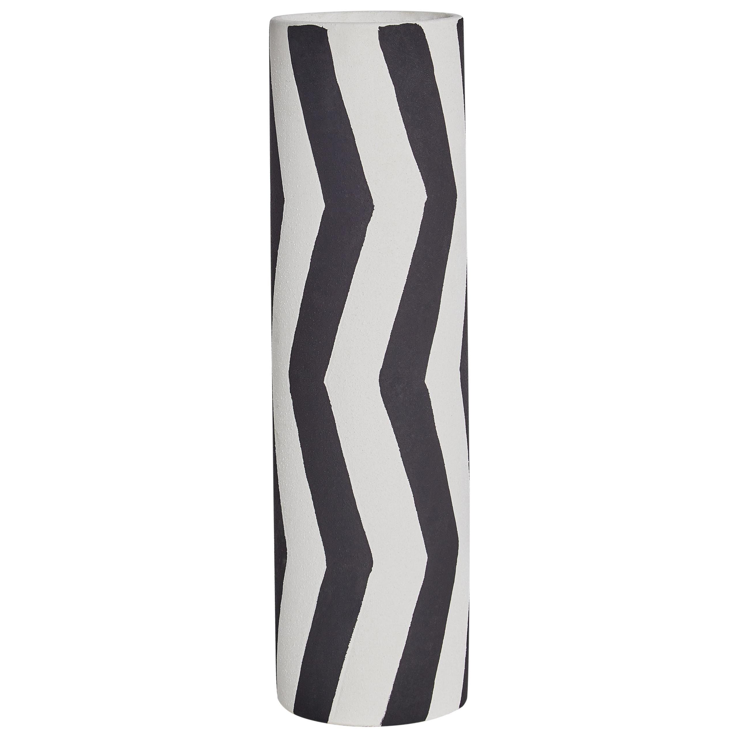 BLUMENVASE Steinzeug weiß Goby - Weiß, Stein (40cm) - Beliani