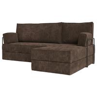 ECKSOFA NOTIA modulares Boneless Sofa mit Schlaffunktion Braun Cordstoff - Braun, Textil (200/120cm) - MASSENO