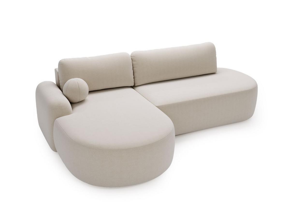 ECKSOFA Aurio O Bouclé-Stoff Creme Links - Creme, Holz/Textil (271/177cm) - Graingold