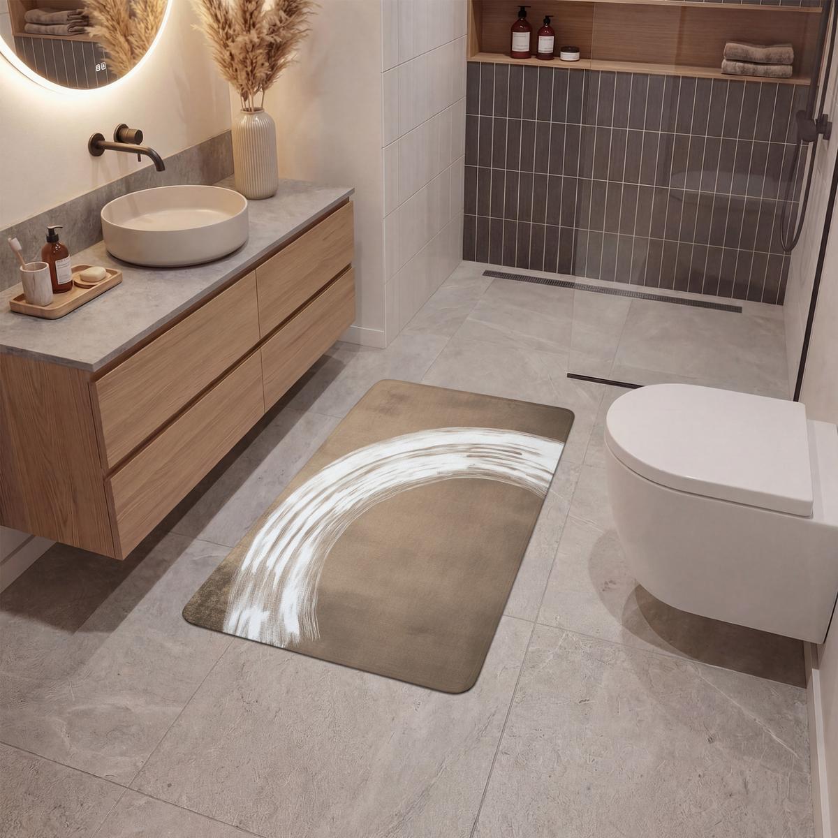 BADEMATTE Farbe - Braun - Japandi 60x90 cm - Mokka, Textil (60/90cm) - OnlyWow