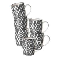 HENKELBECHER Takeo Circles schwarz-weiß 350 ml 6er Set - Schwarz/Weiß, Keramik (0.35L) - Ritzenhoff Breker