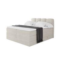 BOXSPRINGBETT mit Matratze H3/H4 - NINA KING - 200x200 cm Creme - Perlmutt, Holzwerkstoff (200/200cm) - ALTDECOR
