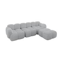 ECKSOFA modulares Sofa Rechts Miko-L2 302x205x75 Grau Cord - Anthrazit/Schwarz, Holzwerkstoff/Kunststoff (302/205cm) - ALTDECOR