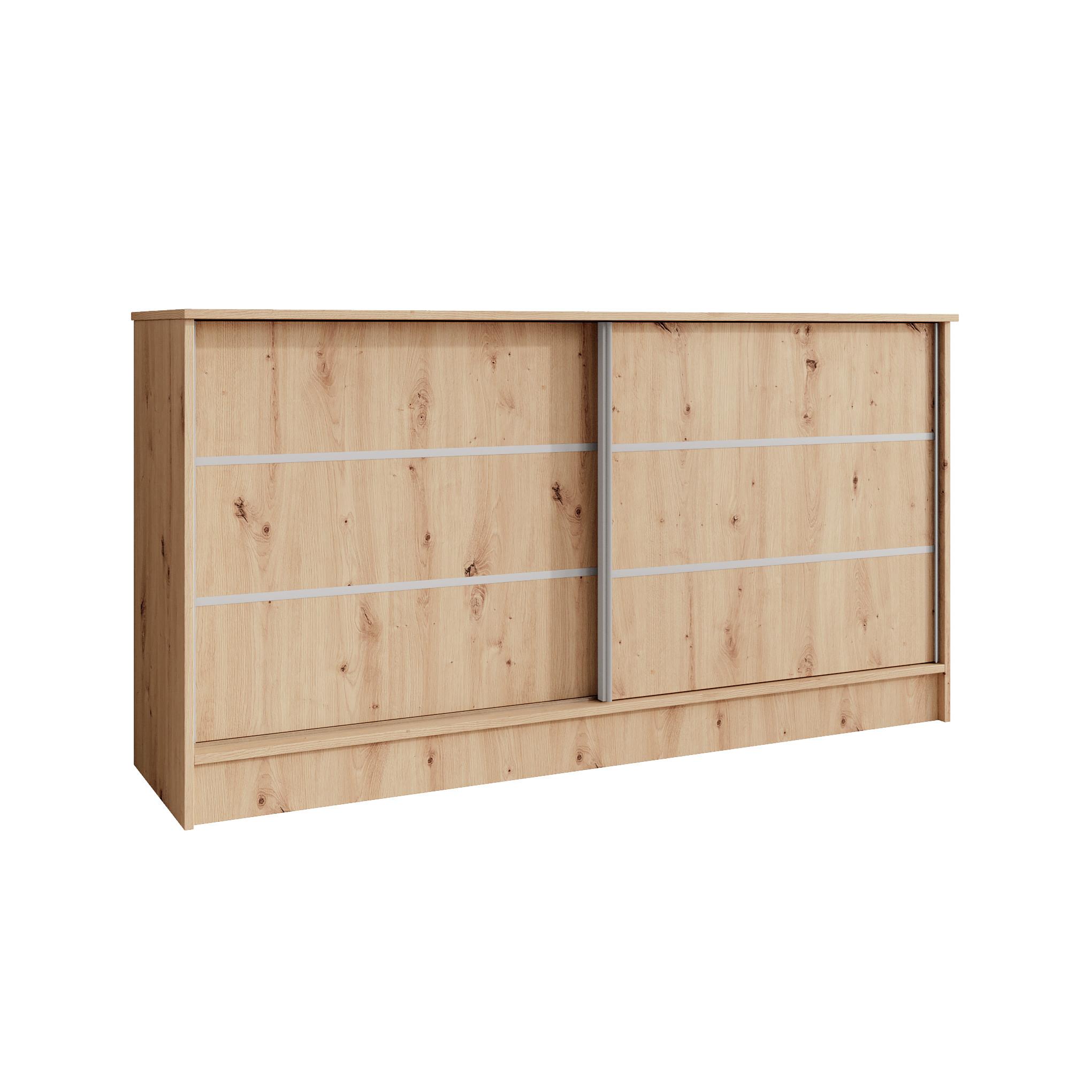 KOMMODE Mirela mit 2 Schiebetüren 160 cm, eiche Artisan - Eiche Artisan, Holzwerkstoff (161/85/43.5cm) - Beautysofa