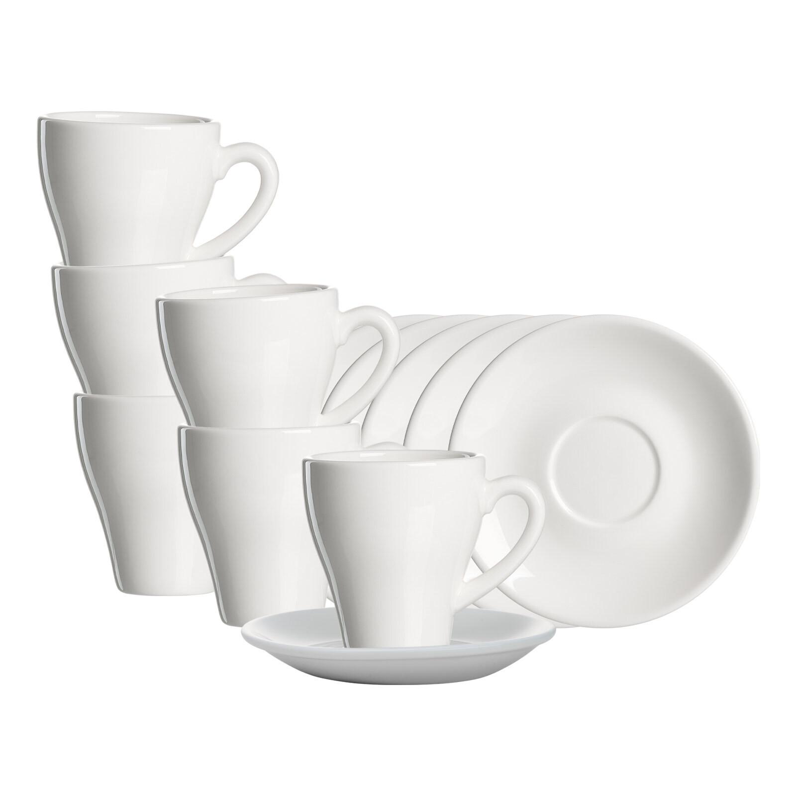 KAFFEEBECHER MIT UNTERTASSEN Bari weiß 300 ml 6er Set - Weiß, Keramik (14.5/11/14.5cm) - Ritzenhoff Breker