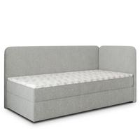 BOXBETT GINA 100x200 cm mit Matratze und Topper, H2+H3 - Hellgrau - Hellgrau, Holz (100/200cm) - MASSENO