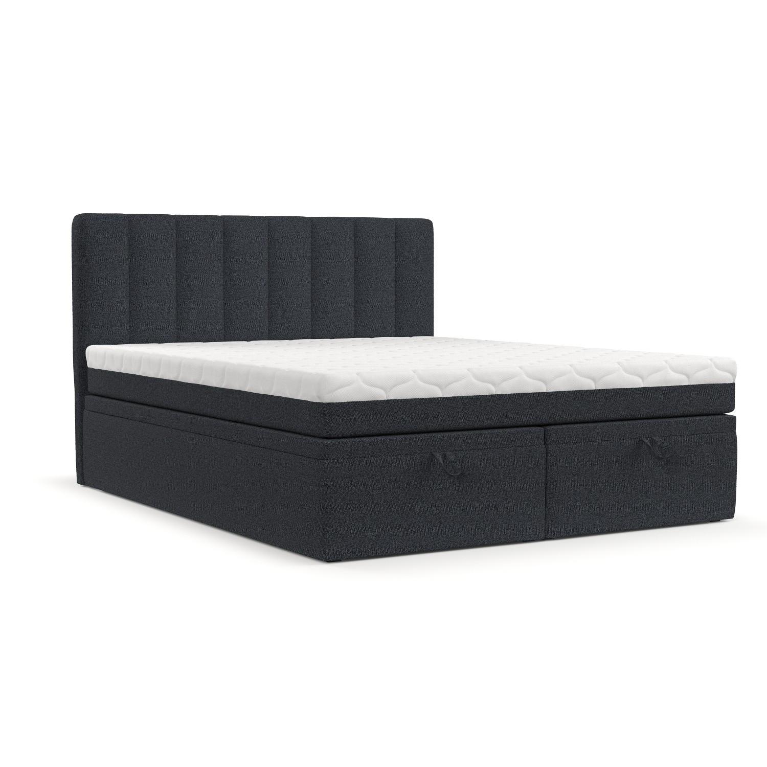 BOXBETT Lume 200/200 cm Anthrazit im Riva Stoff - Anthrazit/Schwarz, Holz/Holzwerkstoff (200/200cm) - AltaBeds