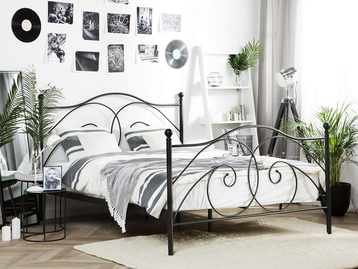 METALLBETT 140/200cm Schwarz Dinard - Schwarz, Metall (140/200cm) - Beliani