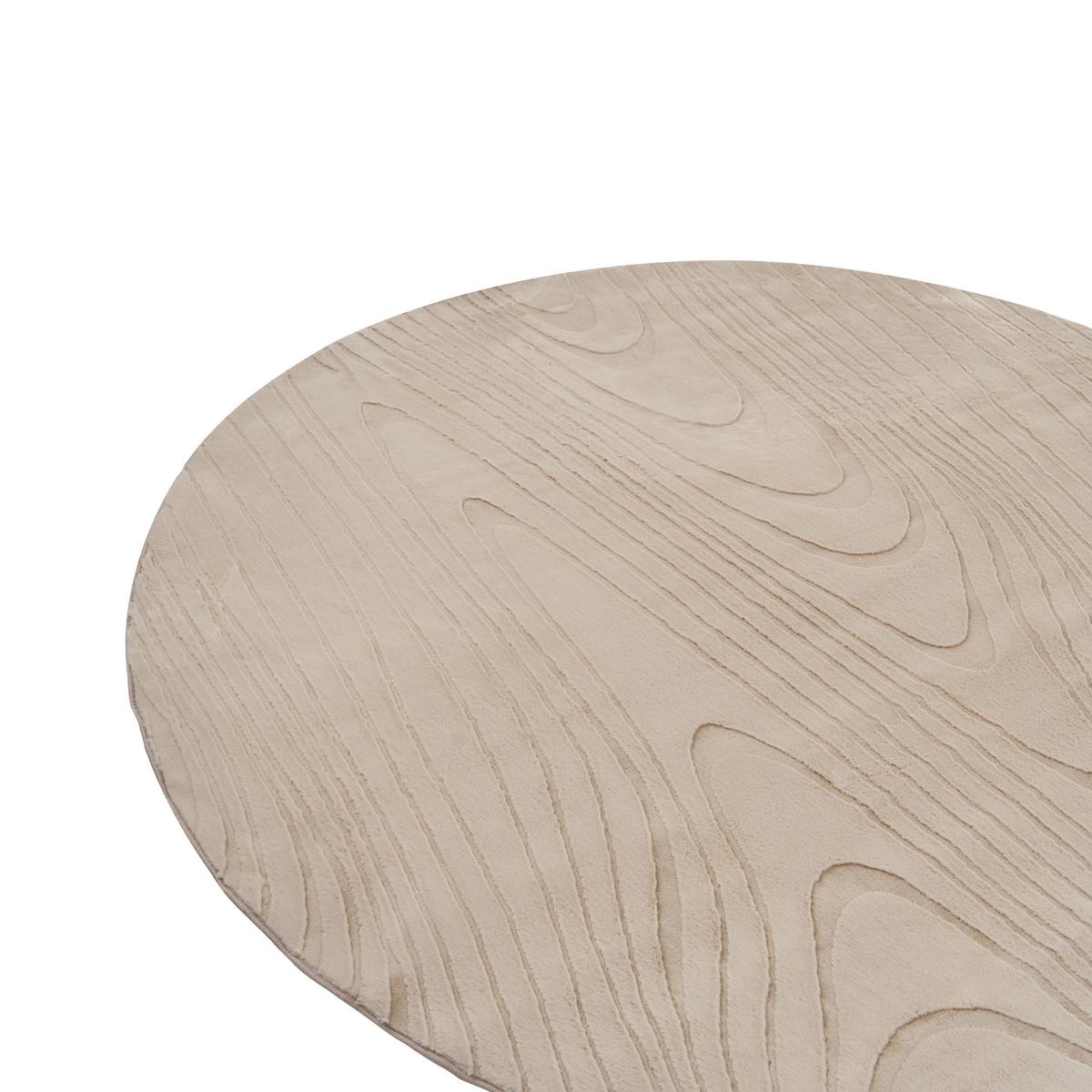 KUNSTFELLTEPPICH Beige 160 cm Ontake - Beige, Kunststoff (160/160cm) - Beliani
