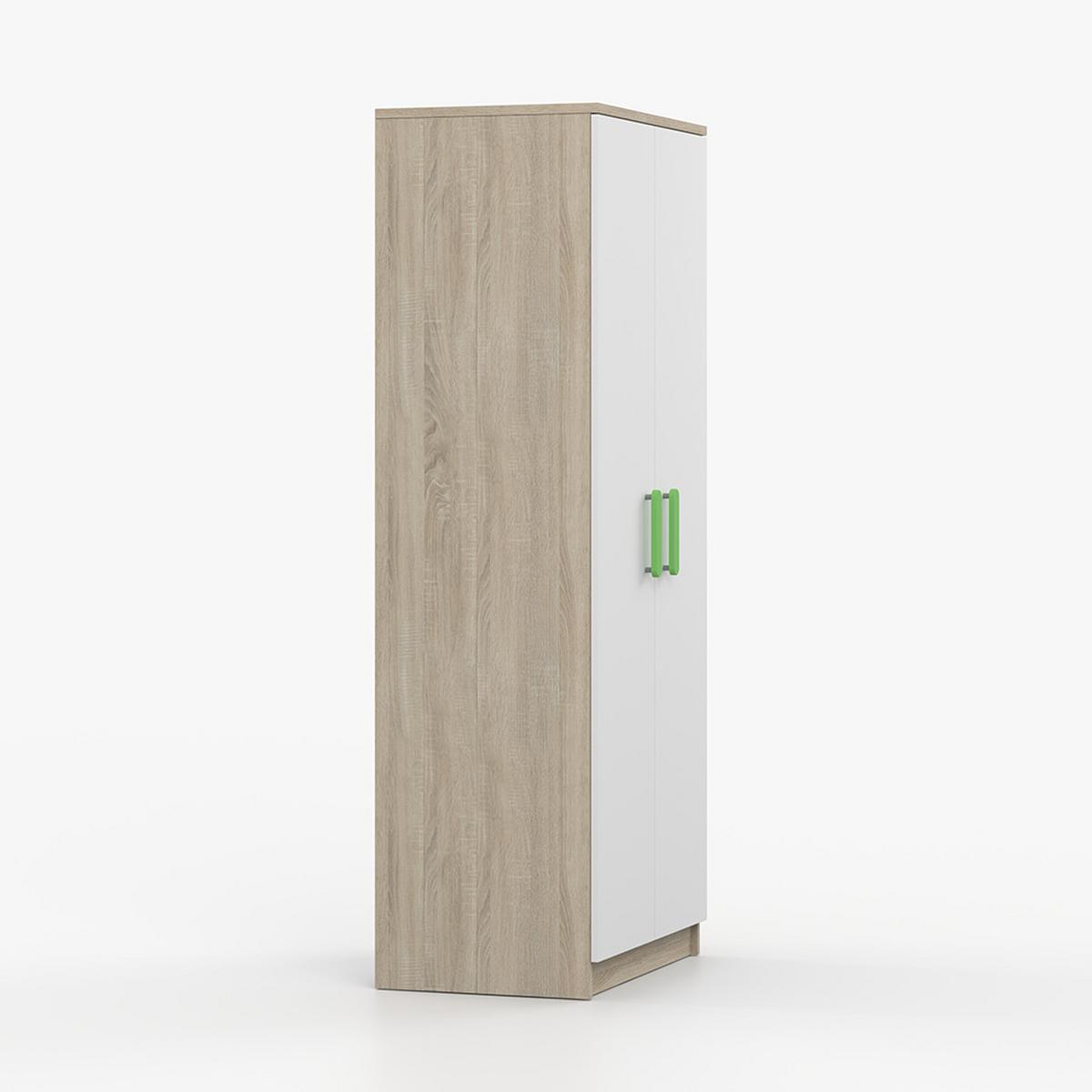 DREHTÜRENSCHRANK 80/192/50 cm 2-türig Jonas III 06 Sonoma Eiche/Weiß + limette Griffe - Limette/Weiß, Holz/Holzwerkstoff (80/192/50cm) - imoebel24