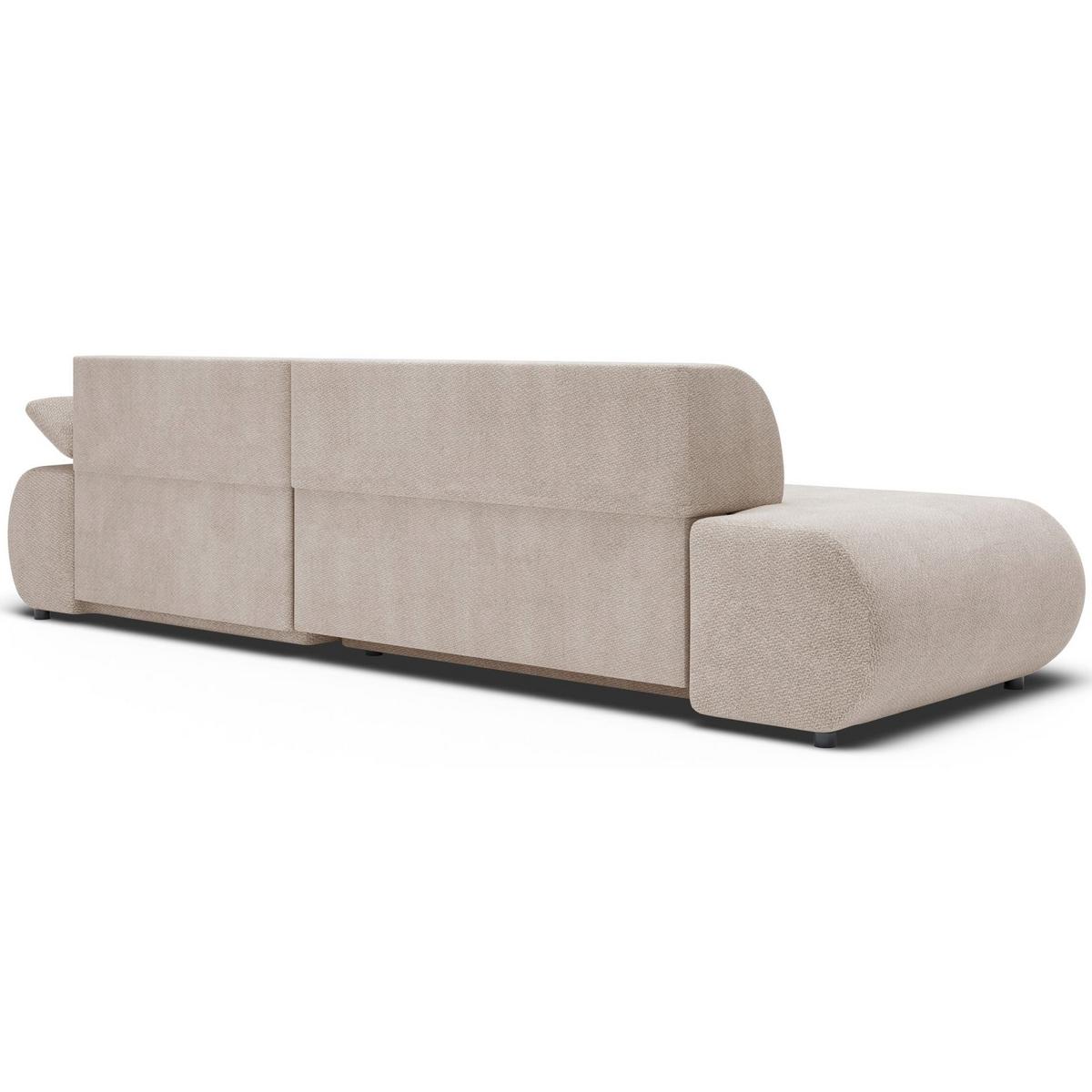 ECKSOFA Armone Hellbeige Chenille - Ecru/Schwarz, Kunststoff/Textil (173.5/286cm) - Selsey