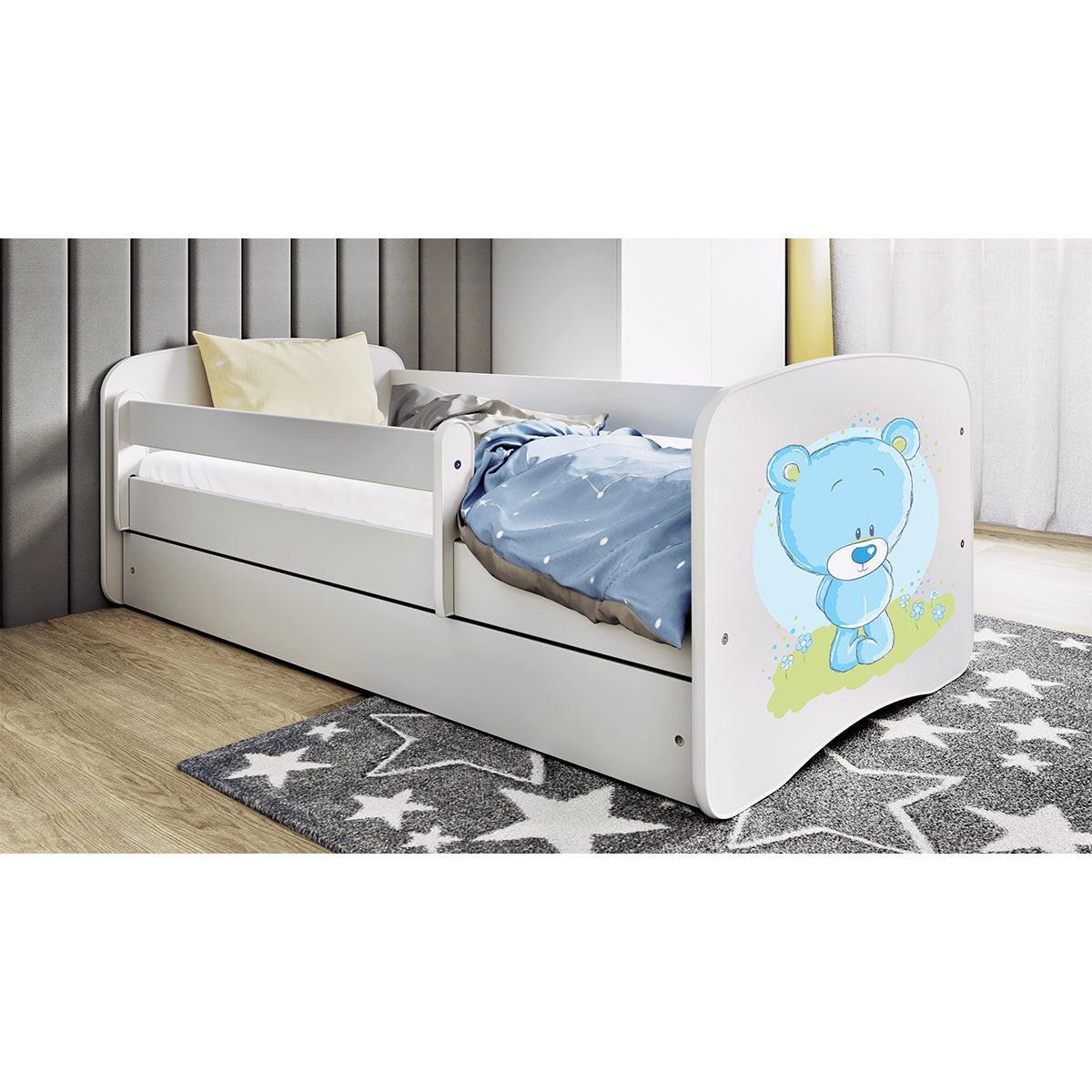 BETT Weiß - Weiß/Hellblau, Holzwerkstoff (80/180cm) - Petits-meubles