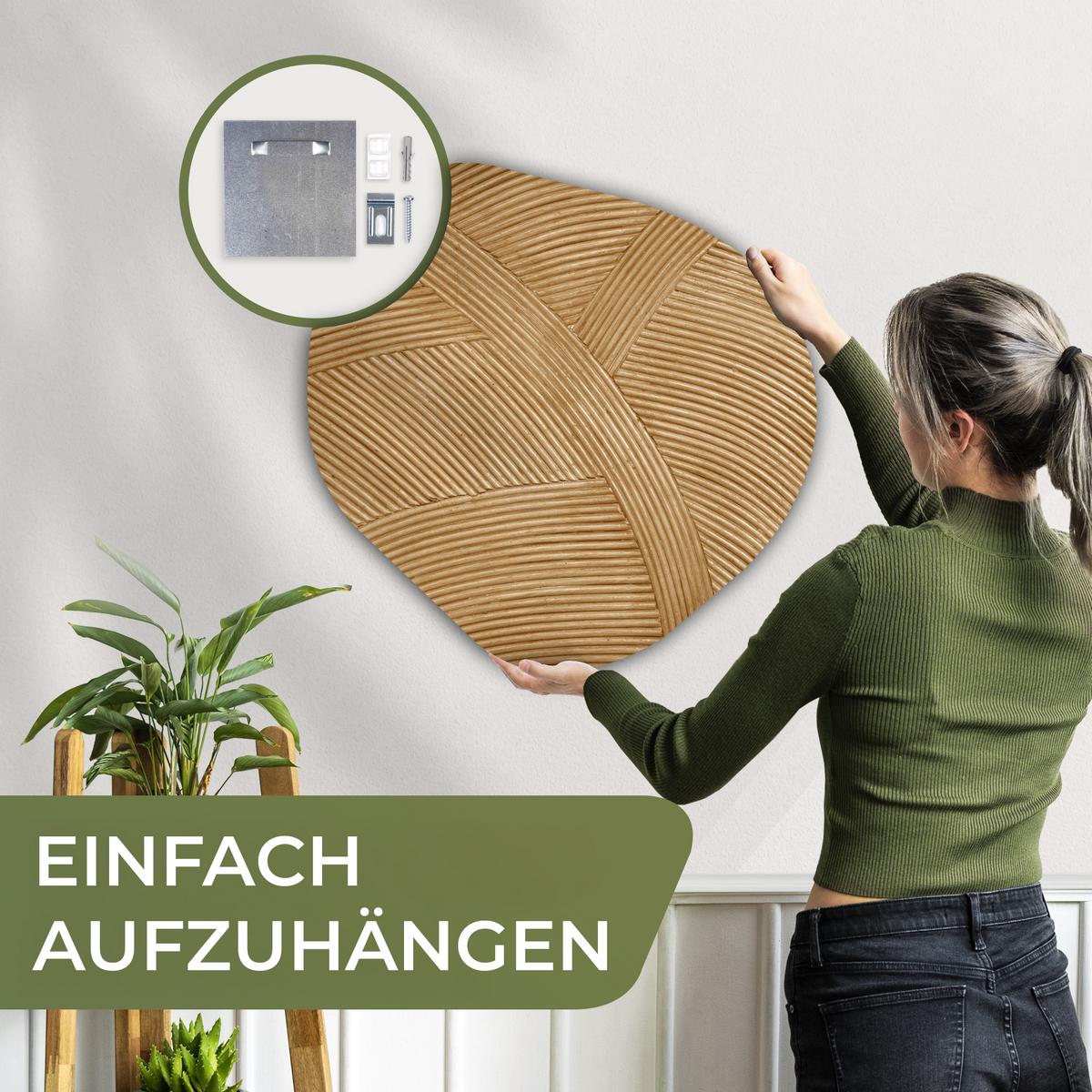 WANDBILD Struktur - Natur - Kunst - Rattan Wandbild 60x60 cm - Naturfarben, Kunststoff (60/60cm) - MuchoWow