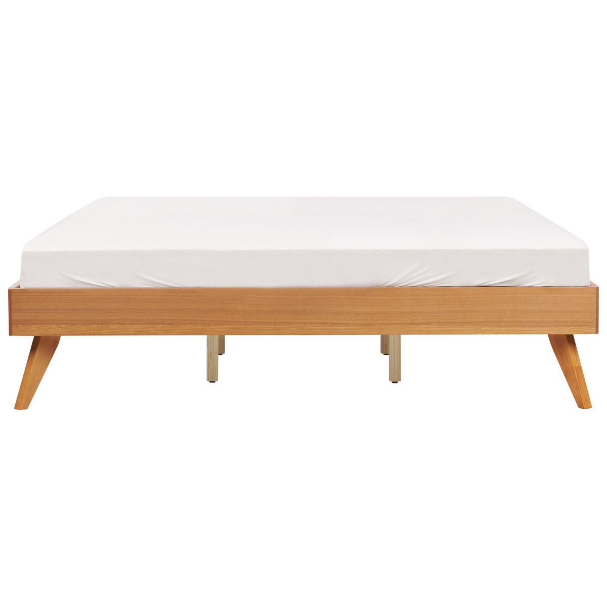 BETT mit Lattenrost 180x200 cm Heller Holzfarbton Berric - Hellbraun, Holzwerkstoff (180/200cm) - Beliani