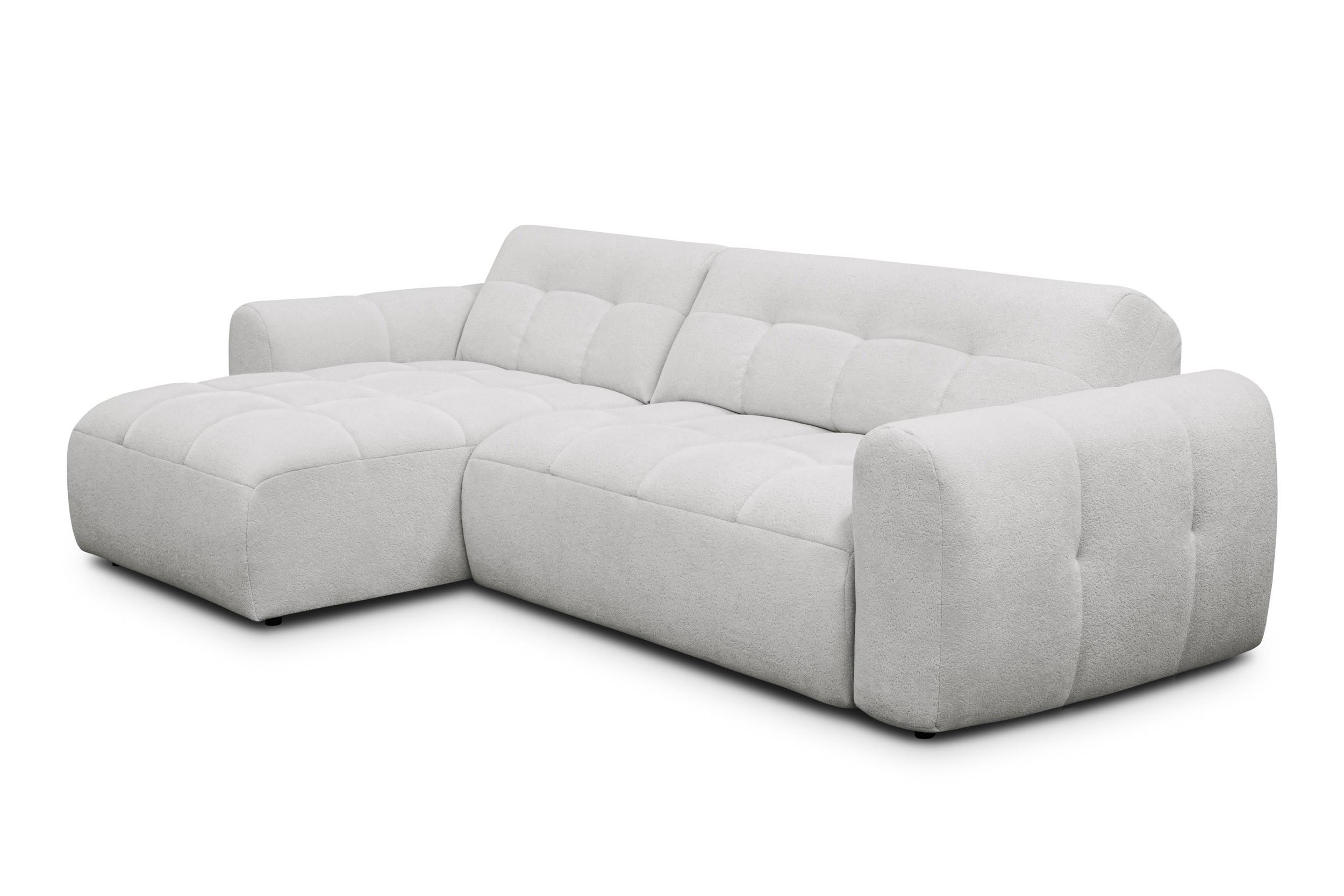 ECKSOFA LUMERO 4-Sitzer LINKS, hellgrau - Hellgrau/Schwarz, Holz/Textil (275/166cm) - Courtois Laville