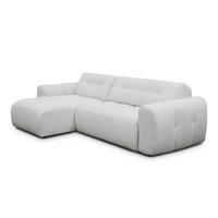 ECKSOFA LUMERO 4-Sitzer LINKS, hellgrau - Hellgrau/Schwarz, Holz/Textil (275/166cm) - Courtois Laville