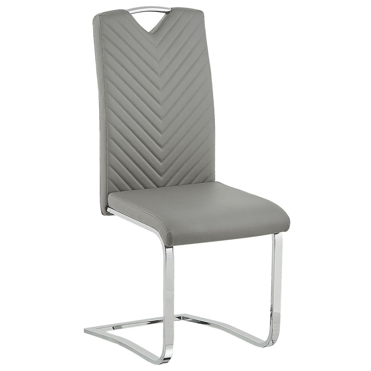 ESSZIMMERSTUHL 2er-Set Kunstleder Grau Picknes - Grau, Textil/Metall (43/105/55cm) - Beliani