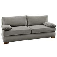 DAUER-SCHLAFSOFA Federkern Topper Bettkasten B201/T110/H88 cm, Liegefläche 160x200 cm, Feincord Hellgrau / 15152 - Wildeiche/Eiche Bianco, Holz/Textil (201/88/110cm) - luma-home